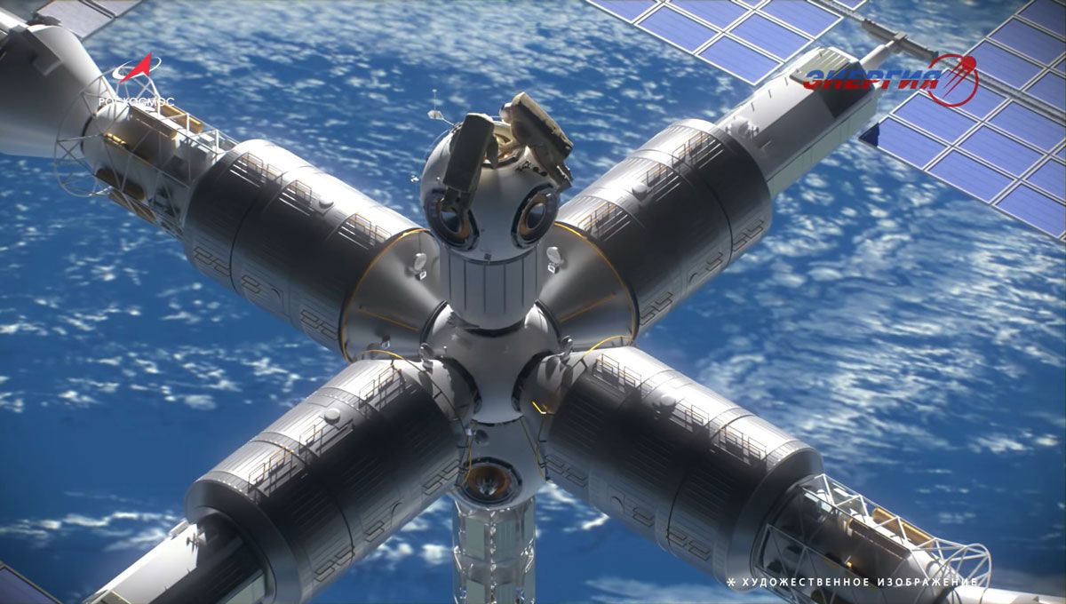 ロシアが2021年に発表したロシアの独自ステーション「ROS」。今回の計画変更により、建設工程と構成が大きく変更される (c)Roscosmos