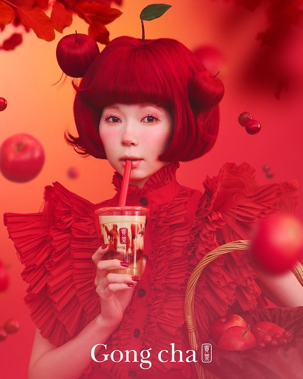 「Gong cha×あさぎーにょ」コラボのメインビジュアル。コンセプトストーリーをあさぎーにょが描き、Gong chaメンバーと共にビジュアルづくりもディレクションした。