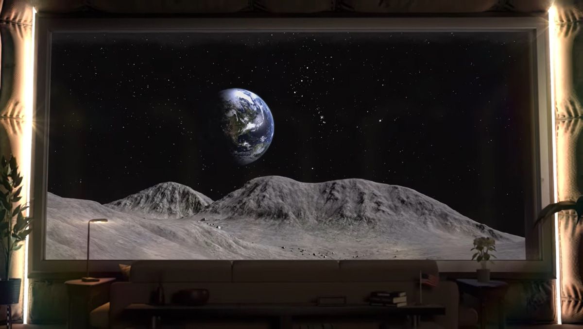 地球から38万km離れた月面ホテルからの眺め (c)GRU Space