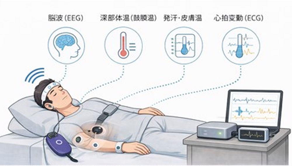 測定項目と実験の様子。