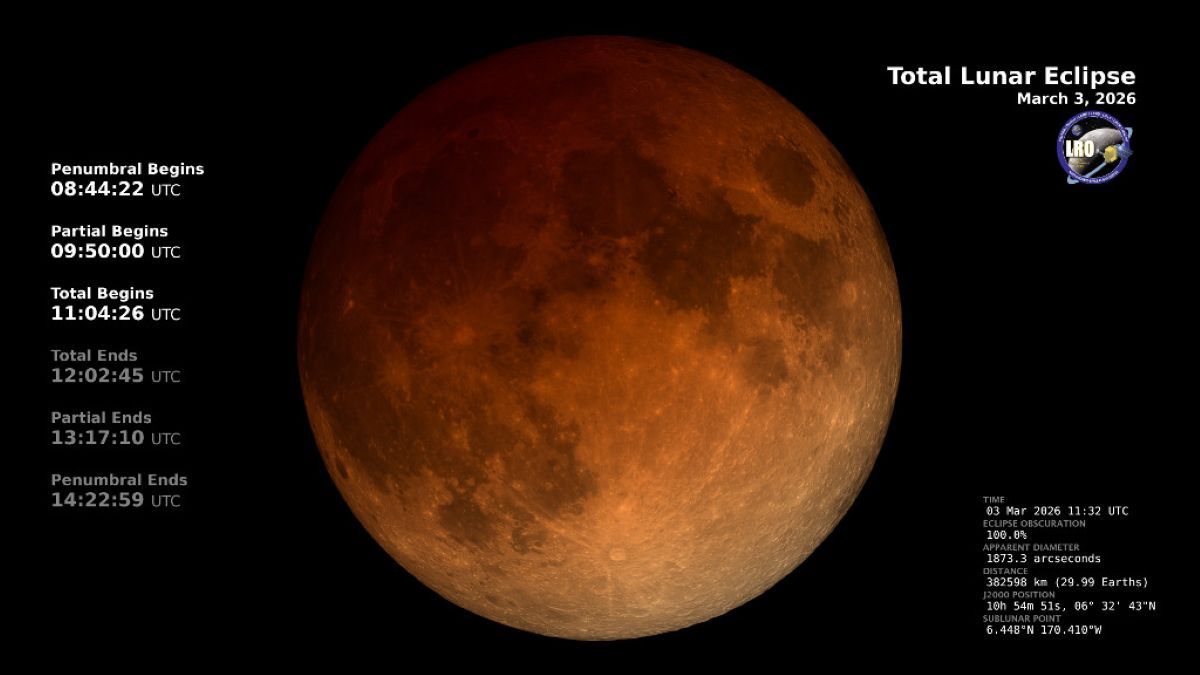 月食中の月を望遠鏡で覗いた視野を再現したNASAのアニメーション図解「Telescopic View」（NASA's Scientific Visualization Studio）