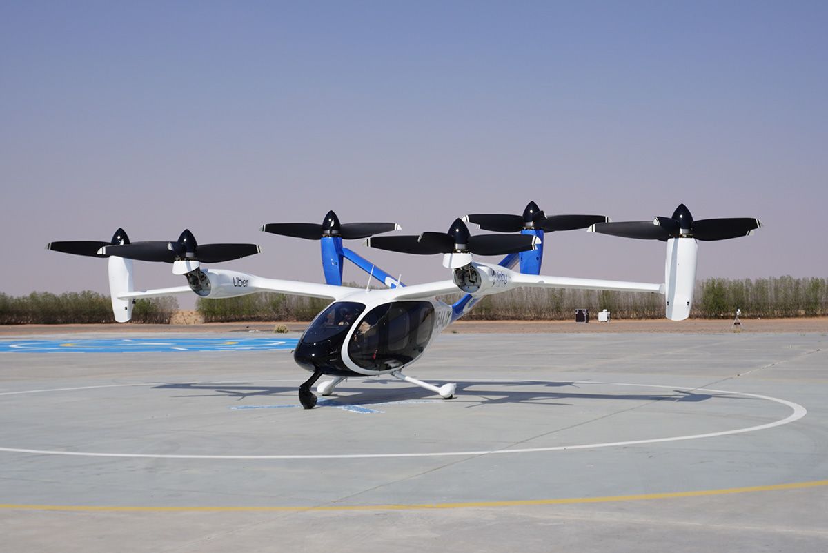 Joby Aviationが開発するeVTOL（電動垂直離着陸機）「Joby S1」。最高速度320km/hで滑空できる