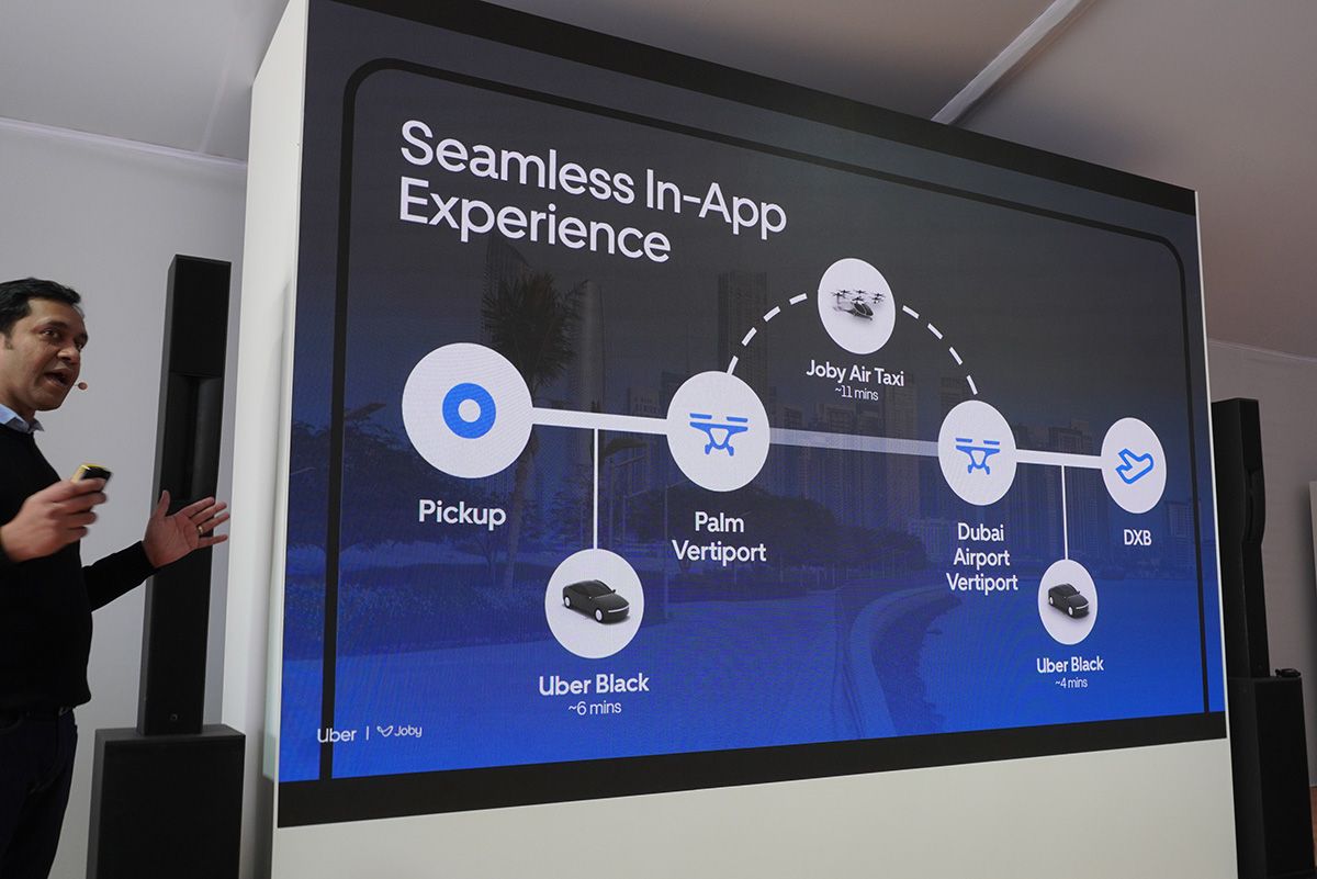 Uberの陸上交通を使ってバーティポートまで移動し、エアタクシーに乗車する