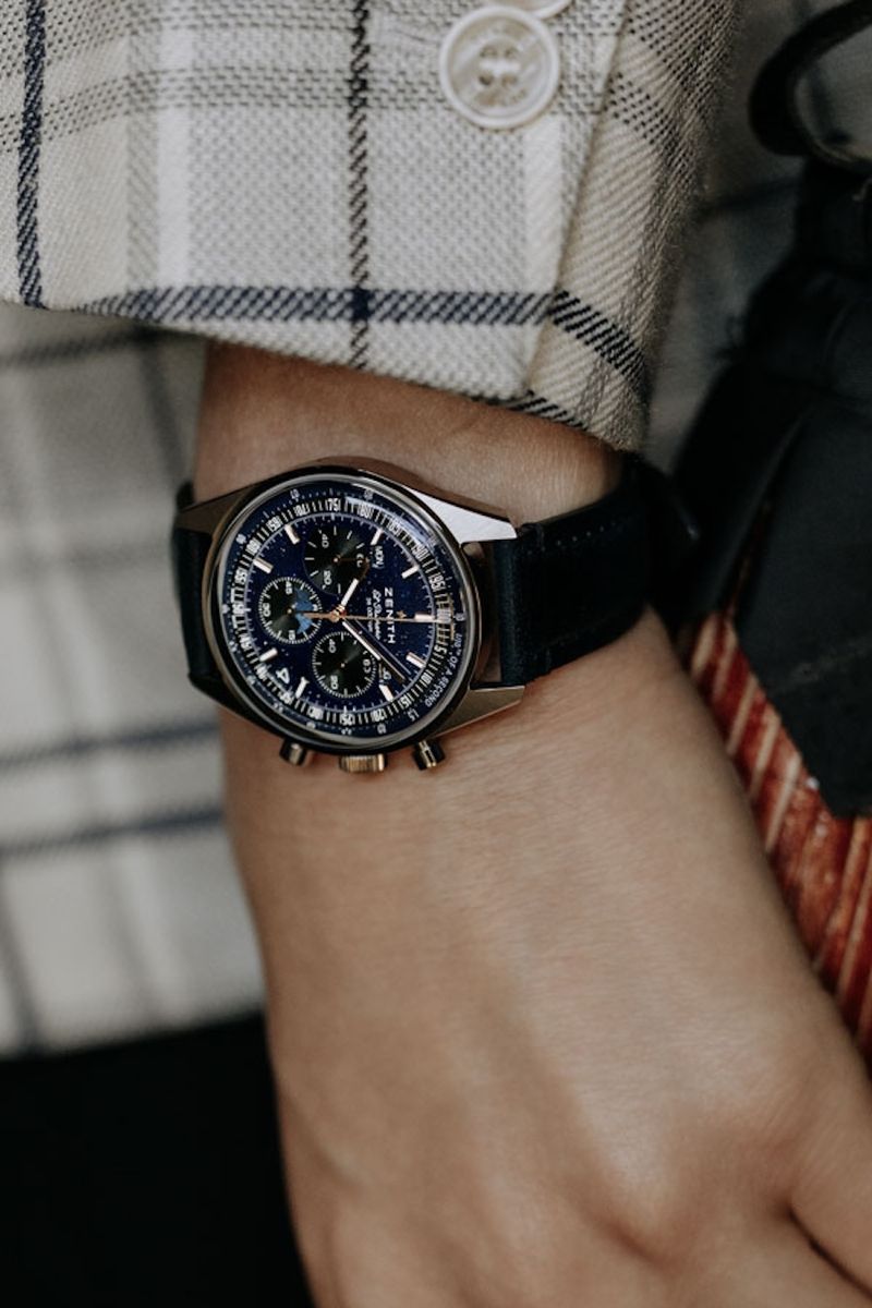 自動巻き、SSケース、ケース径38㎜。日本限定160本。2541000円〈ゼニス／LVMH ウォッチ・ジュエリー ジャパン ゼニス Tel:03-3575-5861〉