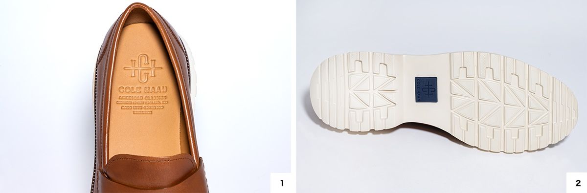 1.限定モデルのみに付属するブルーのパーツが、さりげなく個性を演出。　2.引き手の縁をシルバー色に仕上げ、ファスナー部と調和。