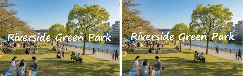 左がベビーカーあり、右がベビーカーなし。