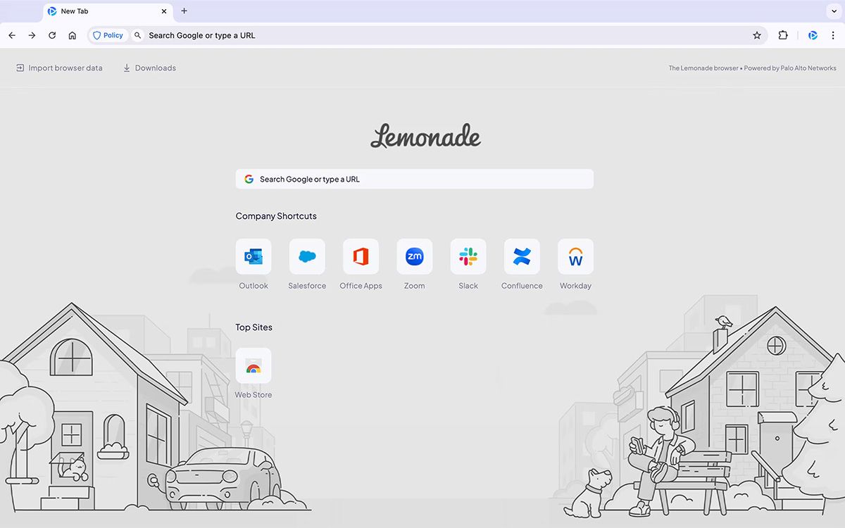 パロアルトのエンタープライズブラウザ「Prisma Browser」。グーグルが提供するオープンソースコードのChromiumをベースに開発されている。機能や操作性もグーグル純正のChromeブラウザに近い