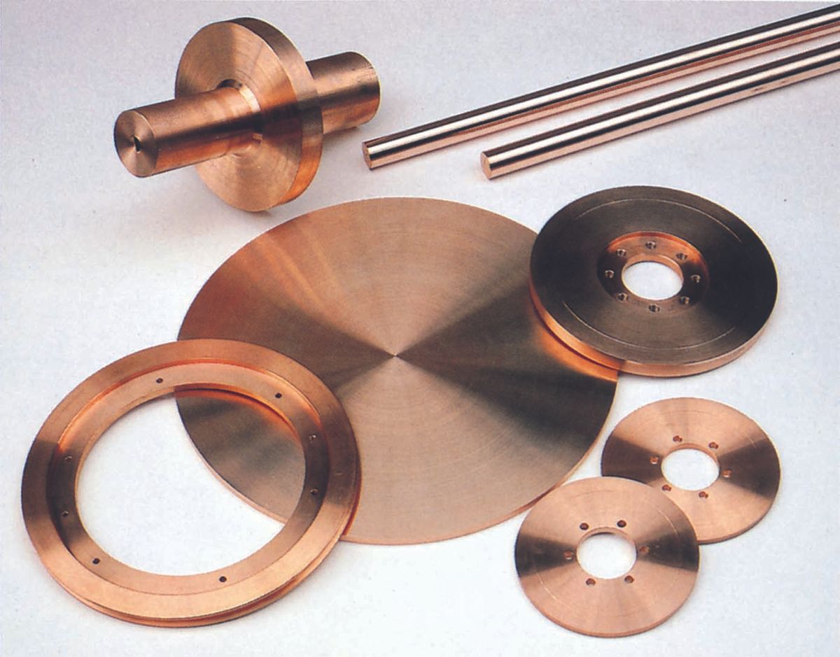 大和合金の銅合金。半導体製造現場などで使われる製品の一部