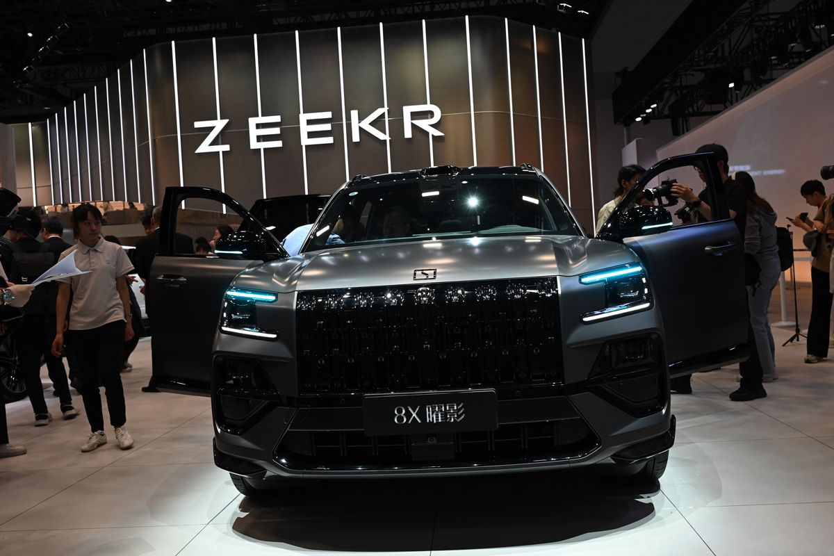 北京モーターショーで披露されたプレミアムブランドZeekrの新型車「8X」（Johannes Neudecker/picture alliance via Getty Images）