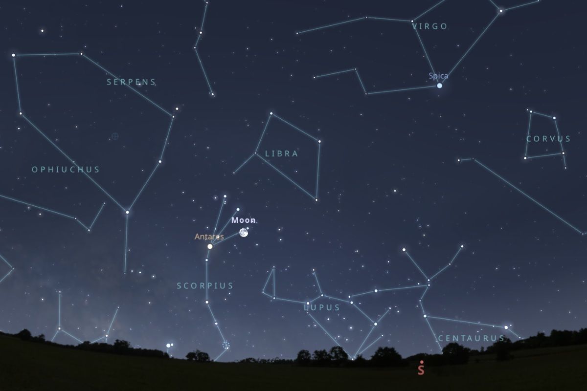 2026年5月3日（東京：午後11時頃）の南南東の空（Stellarium）