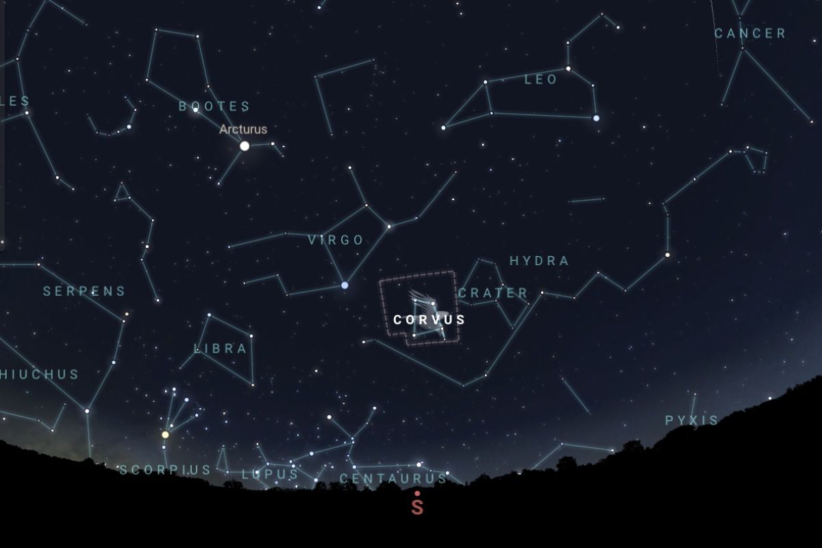 2026年5月中旬（東京：午後9時頃）の南の空（Stellarium）