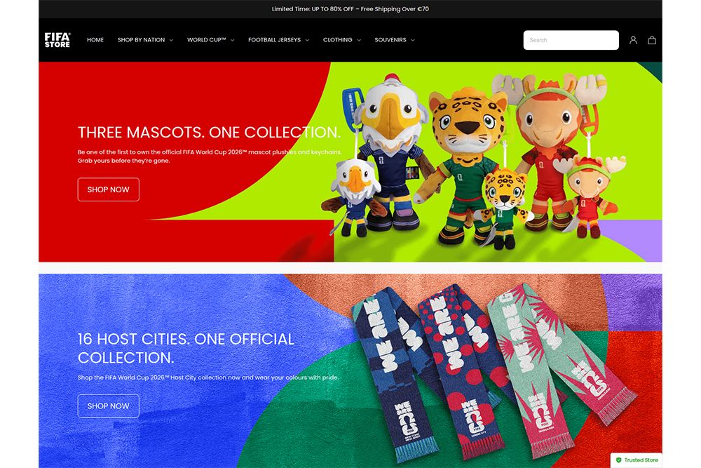 偽のFIFA公式グッズストア。