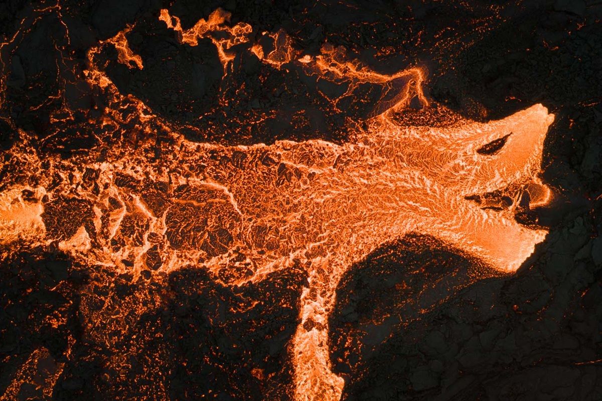 「溶岩のドラゴン（Lava dragon）」。自然のスタジオ部門、第2位　Jeroen Van Nieuwenhove, Iceland - GDT Nature Photographer Of The Year 2026