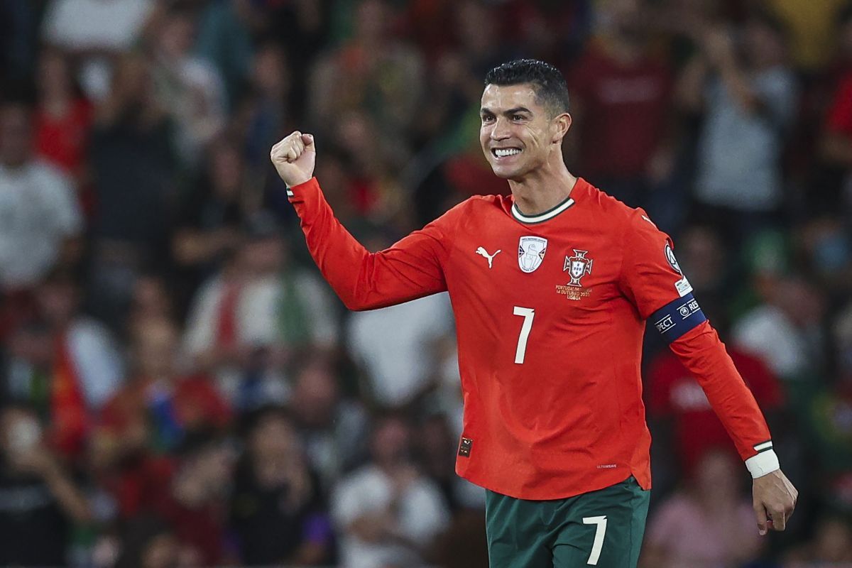 ポルトガル代表のクリスティアーノ・ロナウド。2025年10月14日、W杯2026予選の対ハンガリー戦で（Carlos Rodrigues/Getty Images）