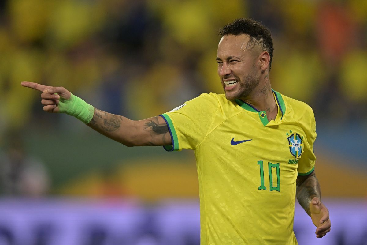 ブラジル代表のネイマール。2023年10月12日、W杯2026予選の対ベネズエラ戦で（Pedro Vilela/Getty Images）