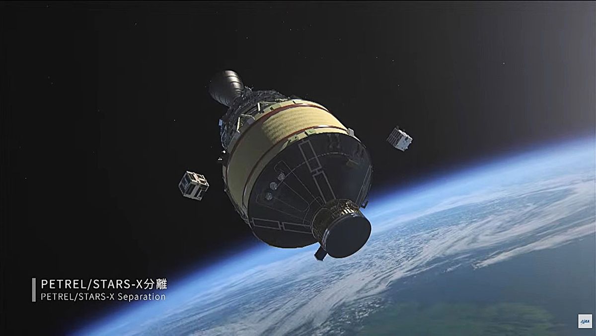 第2段から小型衛星を放出するイメージ図 （c）JAXA/YouTube Live Streaming