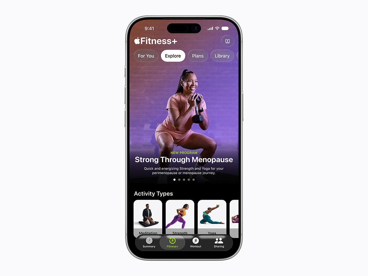 Apple Fitness+に収録されるプログラム「Strong through Menopause」。女性の身体の健康をサポートする
