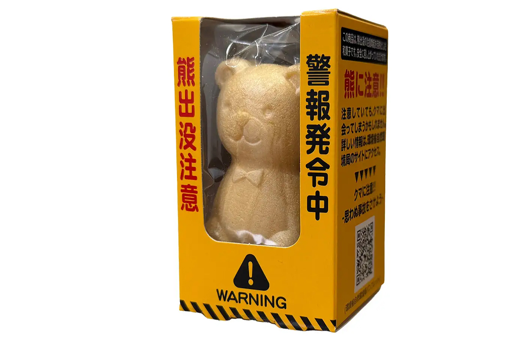 クマ出没注意の黄色い箱の中身はもなか、長野の老舗が挑むお菓子の防災